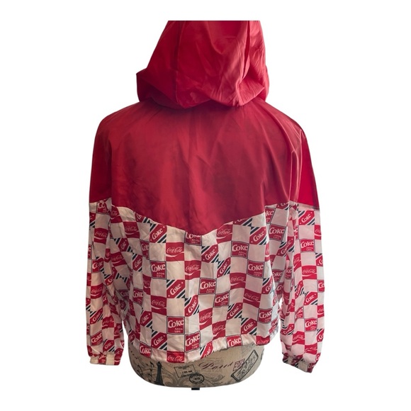 Coca-Cola Red and White cropped Hooded Jacket - Picture 3 of 5